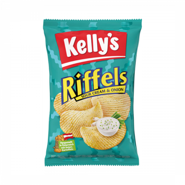 Kelly's Riffels Sour Cream & Onion, 130g